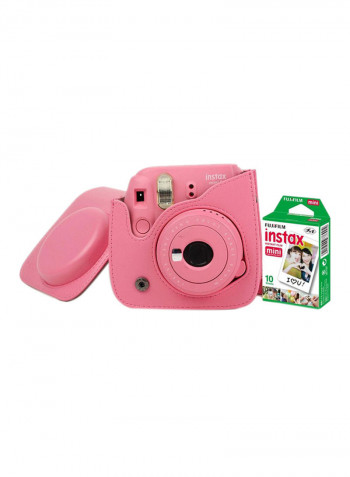 Instax Mini 9 Instant Film Camera   With Leather Carry Case And 10 Sheets