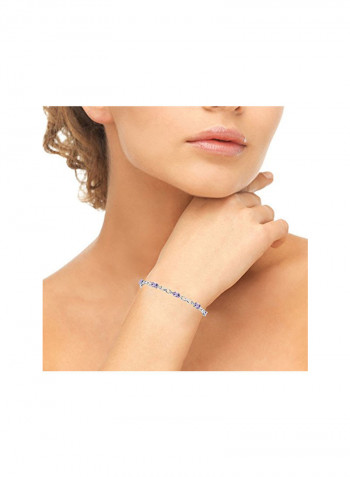 925 Sterling Silver Amethyst Studded Tennis Bracelet