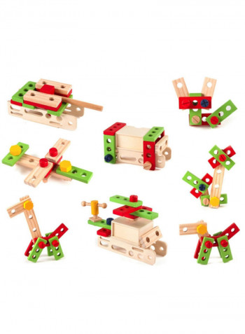 43-Piece Wooden Construction Tool Toys Set