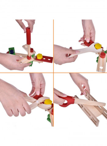 43-Piece Wooden Construction Tool Toys Set