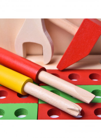 43-Piece Wooden Construction Tool Toys Set