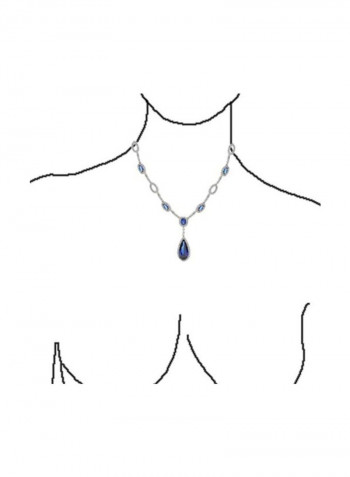 Rhodium Plated Cubic Zirconia Studded Y Necklace
