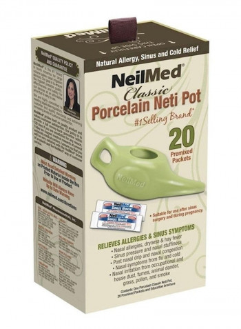 Classic Neti Pot With 20 Premixed Packets