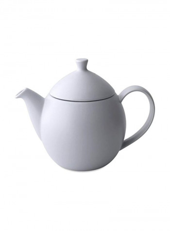 Dew Teapot With Basket Infuser White/Silver 32ounce