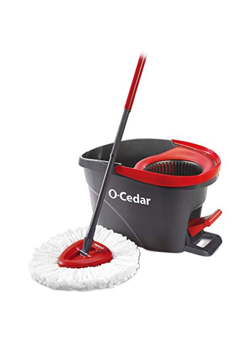Easy Wring Spin Mop And Bucket Floor Cleaning System Grey/Red/White 19.5x11.7x11.5inch