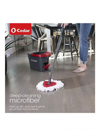 Easy Wring Spin Mop And Bucket Floor Cleaning System Grey/Red/White 19.5x11.7x11.5inch