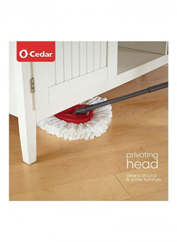 Easy Wring Spin Mop And Bucket Floor Cleaning System Grey/Red/White 19.5x11.7x11.5inch