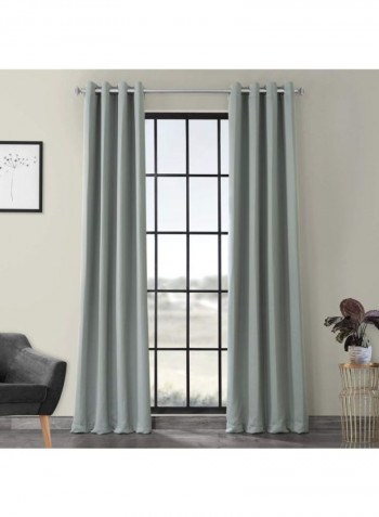 2-Piece Grommet Blackout Room Darkening Curtain Grey 50 x 96inch