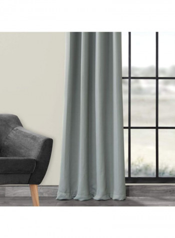 2-Piece Grommet Blackout Room Darkening Curtain Grey 50 x 96inch