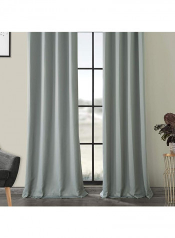 2-Piece Grommet Blackout Room Darkening Curtain Grey 50 x 96inch