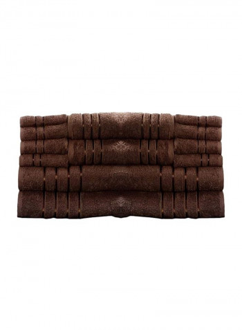 8-Piece Cotton Plush Towel Set Chocolate