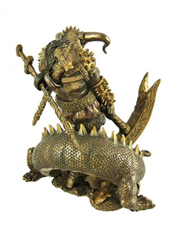 Resin Statue Figurine Brown/Gold 8inch