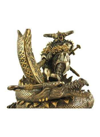 Resin Statue Figurine Brown/Gold 8inch