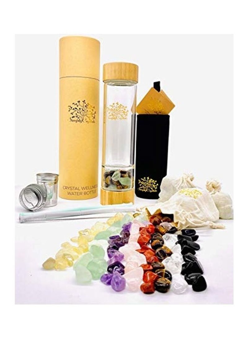 Simply Crystals Wellness Water Bottle With Tea And Fruit Infusers Plus Clear/Tanned