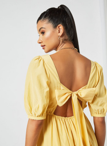 Belle Puff Sleeve Dress Yellow
