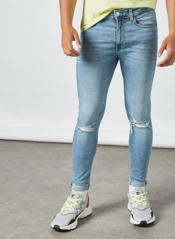 Ripped Skinny Jeans Light Blue