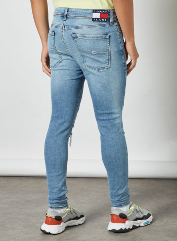 Ripped Skinny Jeans Light Blue