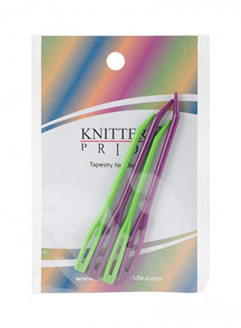 Pack Of 4 Tapestry Bent Tip Needles Set Green/Purple
