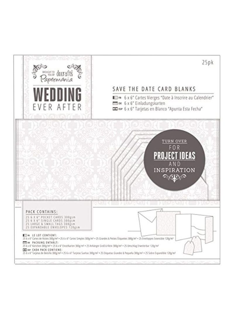 Pack Of 25 Ever After Wedding Blank Cards White/Brown