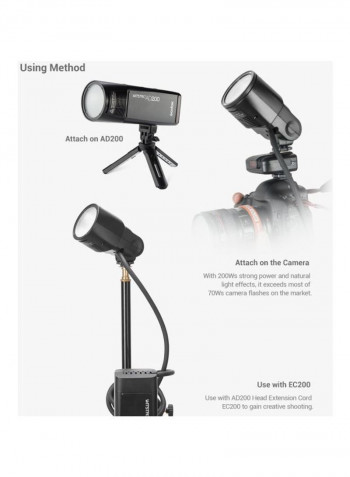H200R Ring Flash Head With Spiral Tube 7.8x7x7.8centimeter Black