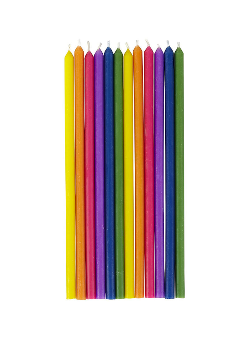 12-Piece Birthday Candles Set Multicolour 5.9inch