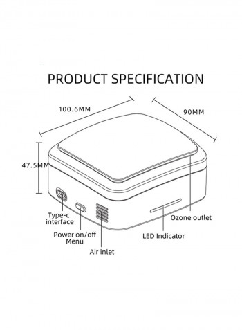 USB Chargeable Ozone Sterilizer MD1564 White