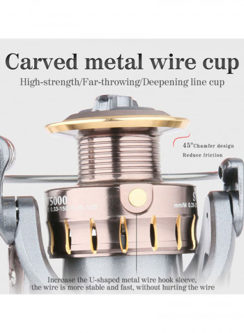 Carved Metal Wire Cup Spinning Reel 15 x 15 x 15cm