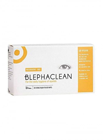 Sterile Eyelid Wipes For Blepharitis 2 Packs x 20 Wipes, 40 Count