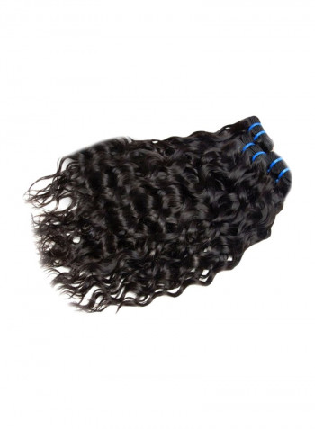 3-Piece Human Curly Hair Extension Set Black