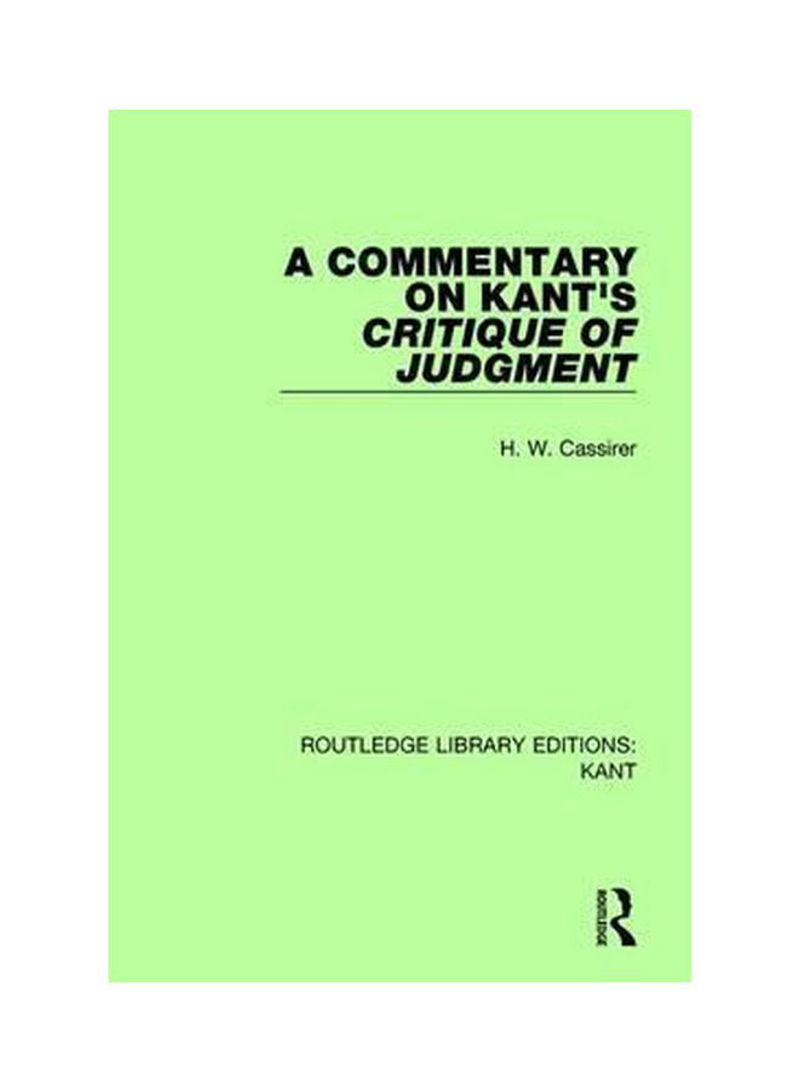 A Commentary On Kant's Critique Of Judgement Paperback