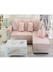 Modern Style Sofa Slipcover With Cushion Cover Pink
