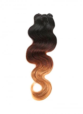Three Tone Wavy Hair Extension Natural Black/Light Auburn/Honey Blonde 22inch