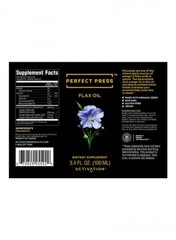 Cold Pressed Flaxseed Oil 100ml