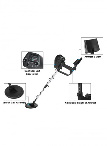 KKmoon Children Underground Metal Detector Gold Detectors Treasure Hunter Tracker Seeker Metal Circuit Detector Black 54.00x11.00x22.00cm