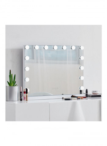 Make-Up Mirror With Light LED Bulb شفاف