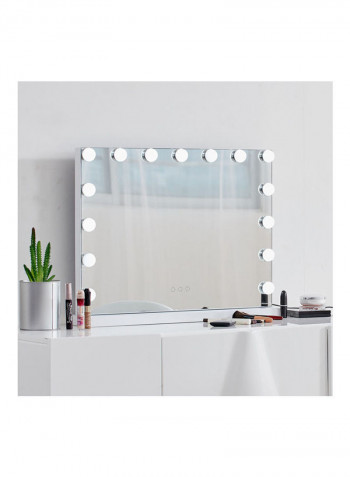 Make-Up Mirror With Light LED Bulb Clear