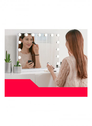 Make-Up Mirror With Light LED Bulb شفاف