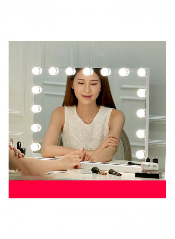 Make-Up Mirror With Light LED Bulb شفاف