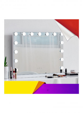 Make-Up Mirror With Light LED Bulb Clear