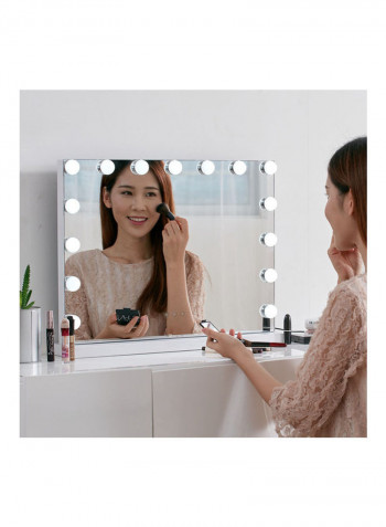 Make-Up Mirror With Light LED Bulb Clear