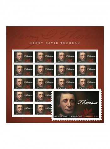 20-Piece Henry David Thoreau Postage Stamp Sheet