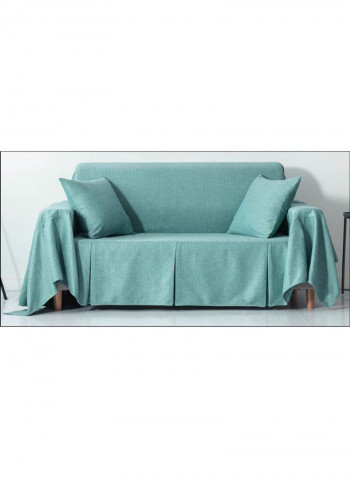 Brief Design Solid Pattern Anti-Slip Sofa Slipcover Green 210 x 260centimeter