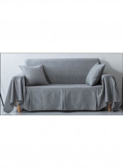 Brief Design Solid Pattern Anti-Slip Sofa Slipcover Grey 175 x 275centimeter