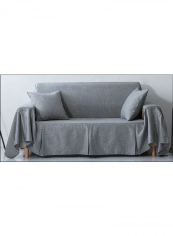 Brief Design Solid Pattern Anti-Slip Sofa Slipcover Grey 175 x 275centimeter