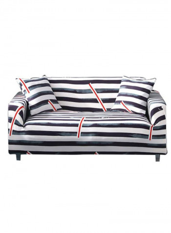 Simple Pattern Breathable Sofa Slipcover Blue/White/Red