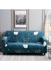 Stretch-Fit Cat Printed Sofa Slipcover Blue reviews Stretch-Fit Cat Printed Sofa Slipcover Blue