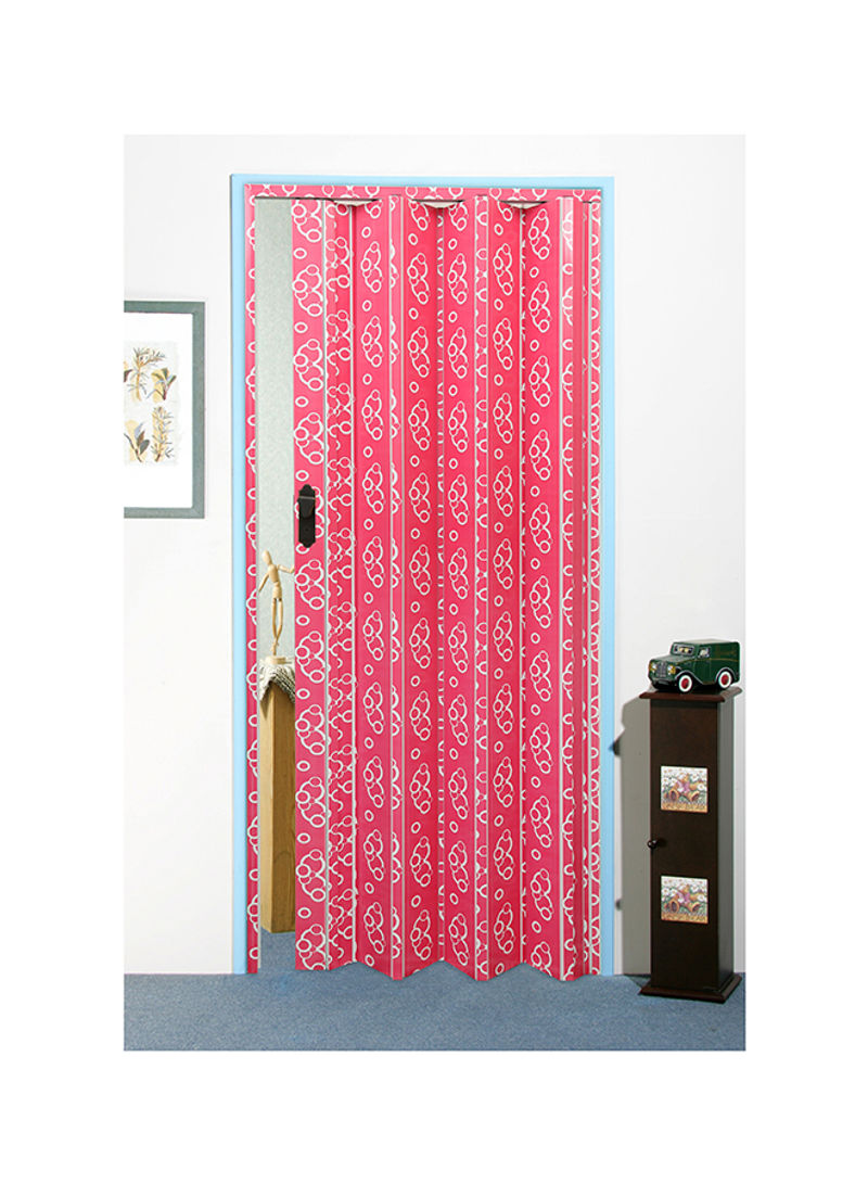 Folding Door Sliding With White Design Pink