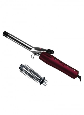 Cool Touch Grip Curling Flat Iron Silver/Red/Black