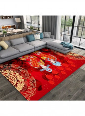 Traditional Chinese Wedding Printed Anti-Slip Floor Carpet Multicolour 120x160cm