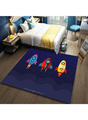Cartoon Printed Rectangle Non-Slip Cozy Floor Rug Multicolour 120 x 160cm